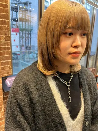 ミディアム カラー 久木原 ゆりのヘアスタイル