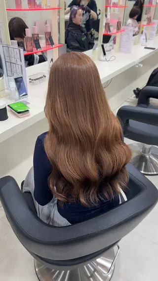 ロング カラー ヘアアレンジ 韓国レイヤー＆ピンク 艶髪🩶maikoのヘアスタイル