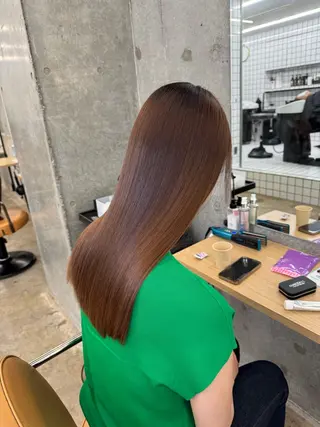ロング 縮毛矯正×髪質改善× 艶髪カラー 吉原和磨のヘアスタイル
