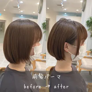 ショート パーマ モテ前髪 タゴメ シンヤのヘアスタイル