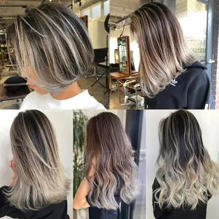 セミロング カラー ｎ／ｍ所属・桜木町駅徒歩5分 ハイライト横浜No1のヘアスタイル