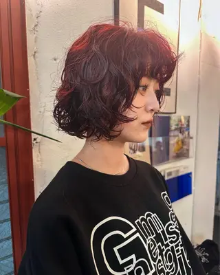ショート カラー パーマ レイヤー/パーマ /ウルフ/nabeのヘアスタイル