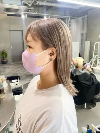 ミディアム カラー 前橋 姫奈のヘアスタイル