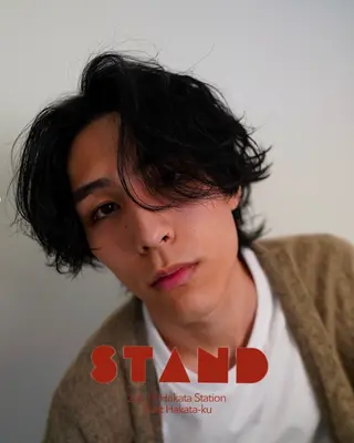 ミディアム パーマ メンズ ⛽️STAND 博多⛽️のヘアスタイル
