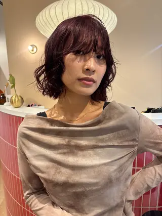 ショート カラー ブリーチなしカラー/ パーマ/おとは🦖♡のヘアスタイル