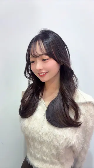 ロング Miu 名古屋カット ミディアム/ピンク髪のヘアスタイル