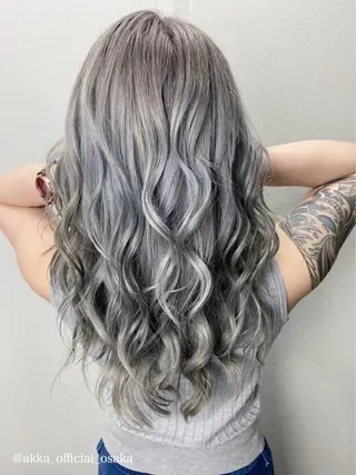 ロング カラー 🧡可愛い色落ち🧡 ハイトーン特化🧡のヘアスタイル