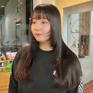 ロング カラー ハイライト/レイヤー /艶髪/吉田愛望のヘアスタイル