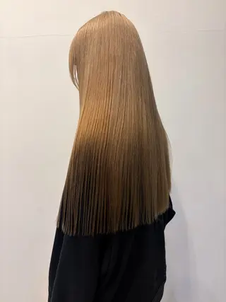 セミロング カラー 勝野夏希/ハイトーン /ベージュ/松本のヘアスタイル