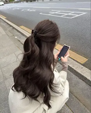 ロング カラー 🤍透明感·ツヤ感 カラー/mai‎🤍のヘアスタイル