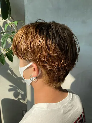 ショート パーマ メンズ 波巻きスパイラルパー マ/シャドウパーマ駿のヘアスタイル