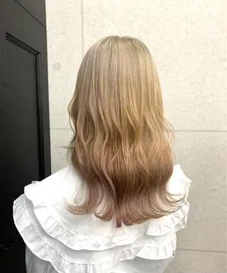 セミロング レイヤー ハイトーン 暖色⭐︎KANAKOのヘアスタイル