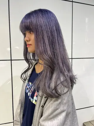 ロング カラー カットパーマ 🌀あさみのヘアスタイル