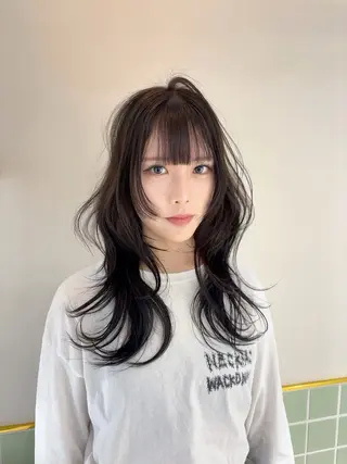 セミロング カラー ヘアアレンジ 二ヶ月綺麗が続くレ イヤー/星野六三四のヘアスタイル