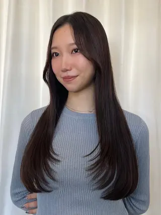 ロング カラー 顔まわり/透け感 カラー/青栁優🔆のヘアスタイル
