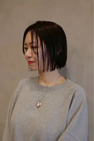 ショート 愛花/久屋大通/ 切りっぱなしボブのヘアスタイル