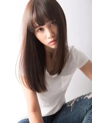 セミロング カラー パーマ 横野 孝志のヘアスタイル