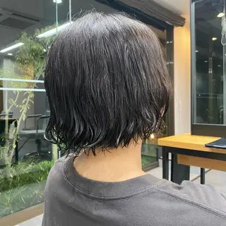 ミディアム パーマ パーマモデル募集中 渥美翔人のヘアスタイル