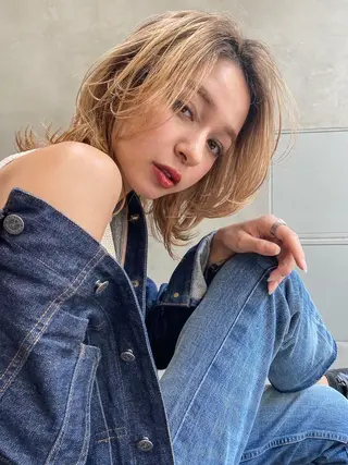 ミディアム カラー ヘアアレンジ 💝髪質改善💝_ chlom🌸春🌸のヘアスタイル