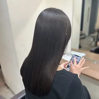 ミディアム パーマ 縮毛矯正+モテカラー 🎀✨MIHOのヘアスタイル