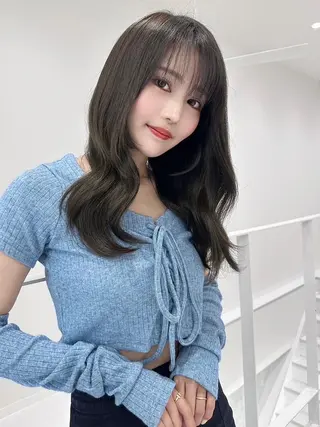 ミディアム カラー 小顔カット✨ 透明感カラー/村上のヘアスタイル