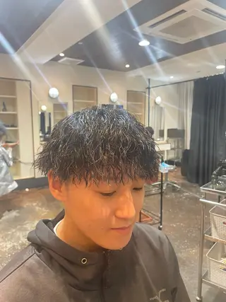 パーマ メンズ 漢眉毛/メンズパーマ /メッシュ/ヒロヤのヘアスタイル