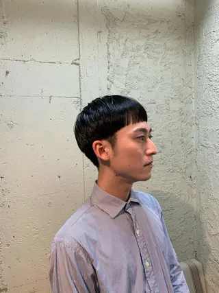ショート メンズ 髪質改善ストレート/ ブリーチ／渋谷　福田のヘアスタイル
