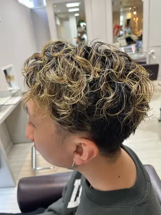 ショート パーマ メンズ 奥野 理香子のヘアスタイル