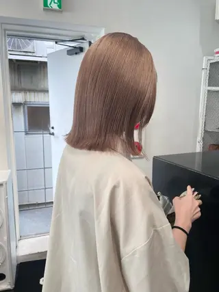 ミディアム カラー ヘアアレンジ 艶ハイトーン/ヘア アレンジAYAKAのヘアスタイル