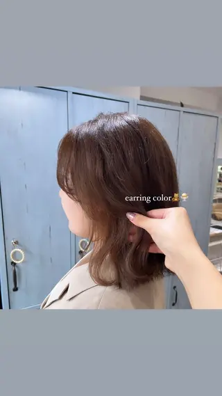 ミディアム 顔周りカット/ 似合わせ/momo/のヘアスタイル