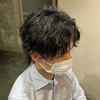 ミディアム パーマ メンズ 中村 玲美のヘアスタイル