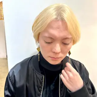 ショート カラー メンズ ショート/ウルフ ハイトーン/カイセイのヘアスタイル