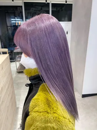 ロング カラー ハイトーン×レイヤー ／遠藤将太のヘアスタイル