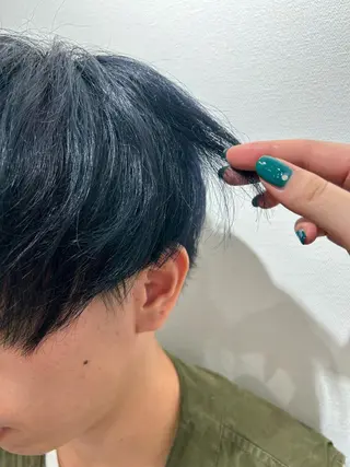 カラー メンズ メンズハイライト × perm Runoのヘアスタイル