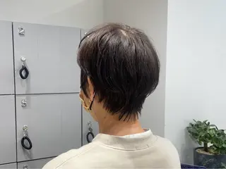 ショート 暖色カラー/ アレンジ/篠崎渚彩のヘアスタイル