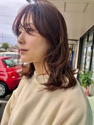 ミディアム カラー 原田 慎吾のヘアスタイル