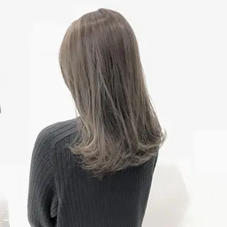 セミロング カラー 髪質改善、縮毛矯正 店長浅野太郎のヘアスタイル