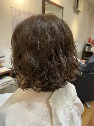 ミディアム パーマ 浅香山✨美髪✨ やまもとあきこのヘアスタイル