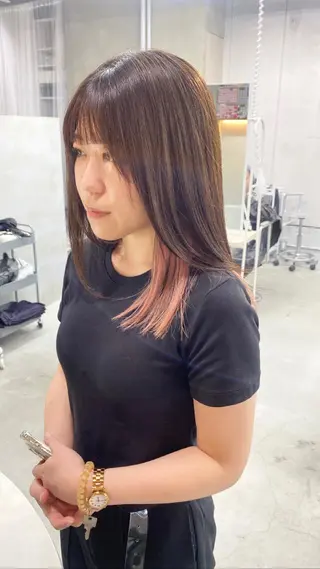 セミロング カラー 前橋 姫奈のヘアスタイル