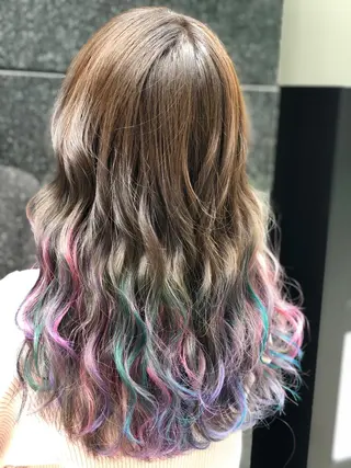 セミロング カラー 海外レイヤー/ 梅田美容室のヘアスタイル