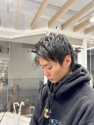 カラー メンズ 艶レイヤー🍊 加藤隆也のヘアスタイル