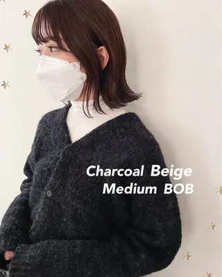 ミディアム カラー 市川 千夏のヘアスタイル