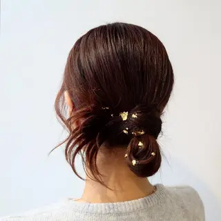 ヘアアレンジ ミディアム カラー パーマ かわい ゆうな 髪質改善/縮毛矯正のヘアスタイル