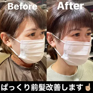 ミディアム ショート/脱白髪染め ☆宇﨑悠実のヘアスタイル