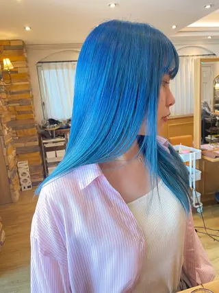 ロング カラー 千 田のヘアスタイル