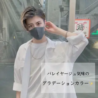 ショート カラー メンズ ブリーチ特化/レイヤ ーカット🥀マサルのヘアスタイル