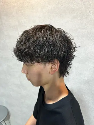 ショート カラー パーマ ヘアアレンジ メンズ 仕上がり満足度No. 1🔥BLUCK🔥のヘアスタイル