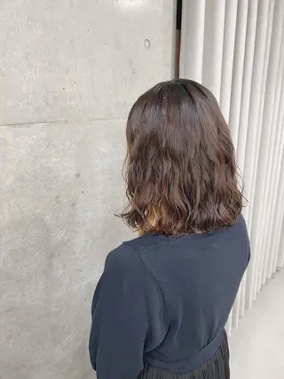 ミディアム パーマ ボブパーマコテ巻き風 パーマNo1深江秀平のヘアスタイル