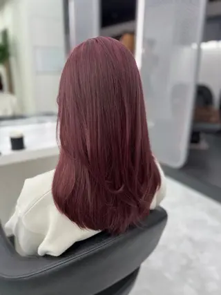 セミロング カラー 💖似合わせカラー レイヤー💖縮毛矯正のヘアスタイル