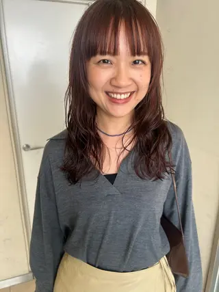 ミディアム カラー パーマ baLon.fem/ 澤田 奈々子のヘアスタイル